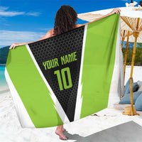 Personalized Custom Bass Fishing Sarong Jumping Fish Graphic and Green Black Honeycomb - Wonder Print Shop