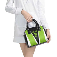 Personalized Custom Bass Fishing Shoulder Handbag Jumping Fish Graphic and Green Black Honeycomb - Wonder Print Shop