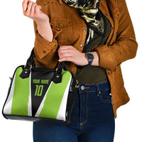 Personalized Custom Bass Fishing Shoulder Handbag Jumping Fish Graphic and Green Black Honeycomb - Wonder Print Shop