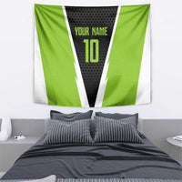 Personalized Custom Bass Fishing Tapestry Jumping Fish Graphic and Green Black Honeycomb - Wonder Print Shop