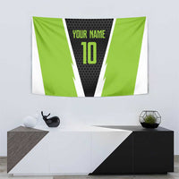 Personalized Custom Bass Fishing Tapestry Jumping Fish Graphic and Green Black Honeycomb - Wonder Print Shop