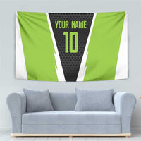 Personalized Custom Bass Fishing Tapestry Jumping Fish Graphic and Green Black Honeycomb - Wonder Print Shop