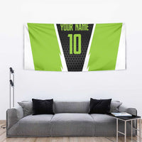 Personalized Custom Bass Fishing Tapestry Jumping Fish Graphic and Green Black Honeycomb - Wonder Print Shop