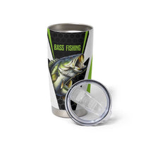 Personalized Custom Bass Fishing Tumbler Cup Jumping Fish Graphic and Green Black Honeycomb - Wonder Print Shop