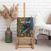 Catfish Fishing Underwater Scene Canvas Wall Art Custom Name Swamp Grass and Camouflage - Wonder Print Shop