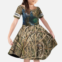 Catfish Fishing Underwater Scene Family Matching Off Shoulder Maxi Dress and Hawaiian Shirt Custom Name Swamp Grass and Camouflage - Wonder Print Shop