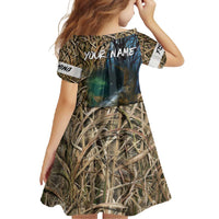 Catfish Fishing Underwater Scene Family Matching Off Shoulder Maxi Dress and Hawaiian Shirt Custom Name Swamp Grass and Camouflage - Wonder Print Shop