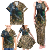 Catfish Fishing Underwater Scene Family Matching Tank Maxi Dress and Hawaiian Shirt Custom Name Swamp Grass and Camouflage - Wonder Print Shop