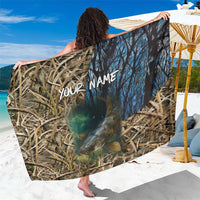 Catfish Fishing Underwater Scene Sarong Custom Name Swamp Grass and Camouflage - Wonder Print Shop