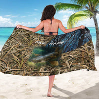 Catfish Fishing Underwater Scene Sarong Custom Name Swamp Grass and Camouflage - Wonder Print Shop