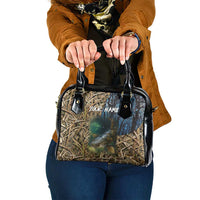 Catfish Fishing Underwater Scene Shoulder Handbag Custom Name Swamp Grass and Camouflage - Wonder Print Shop