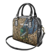 Catfish Fishing Underwater Scene Shoulder Handbag Custom Name Swamp Grass and Camouflage - Wonder Print Shop