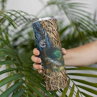 Catfish Fishing Underwater Scene Skinny Tumbler Custom Name Swamp Grass and Camouflage - Wonder Print Shop