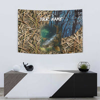 Catfish Fishing Underwater Scene Tapestry Custom Name Swamp Grass and Camouflage - Wonder Print Shop
