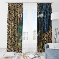 Catfish Fishing Underwater Scene Window Curtain Custom Name Swamp Grass and Camouflage - Wonder Print Shop