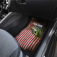 American Flag Largemouth Bass Fishing Car Mats Jumping Fish Graphic and Custom Name Design - Wonder Print Shop
