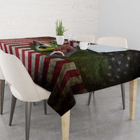 American Flag Largemouth Bass Fishing Tablecloth Jumping Fish Graphic and Custom Name Design - Wonder Print Shop