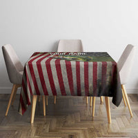 American Flag Largemouth Bass Fishing Tablecloth Jumping Fish Graphic and Custom Name Design - Wonder Print Shop