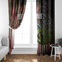 American Flag Largemouth Bass Fishing Window Curtain Jumping Fish Graphic and Custom Name Design - Wonder Print Shop
