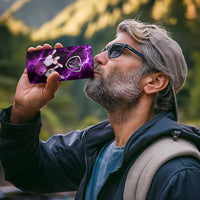 Bowling Ball and Pins 4 in 1 Can Cooler Tumbler Purple Lightning Background and Custom Name Design - Wonder Print Shop