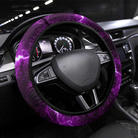 Bowling Ball and Pins Steering Wheel Cover Purple Lightning Background and Name Design - Wonder Print Shop