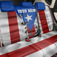 Puerto Rico Fishing Back Car Seat Cover Fish Hook Flag PR Custom Name - Wonder Print Shop