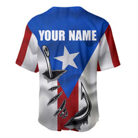 Puerto Rico Fishing Baseball Jersey Fish Hook Flag PR Custom Name - Wonder Print Shop