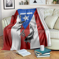 Puerto Rico Fishing Blanket Fish Hook Flag PR Custom Name - Wonder Print Shop