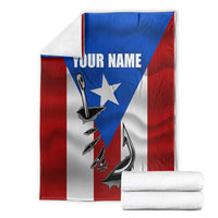Puerto Rico Fishing Blanket Fish Hook Flag PR Custom Name - Wonder Print Shop