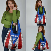 Puerto Rico Fishing Grocery Bag Fish Hook Flag PR Custom Name - Wonder Print Shop