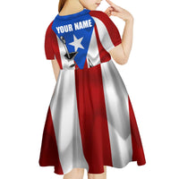 Puerto Rico Fishing Kid Short Sleeve Dress Fish Hook Flag PR Custom Name - Wonder Print Shop