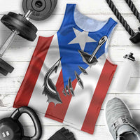 Puerto Rico Fishing Men Tank Top Fish Hook Flag PR Custom Name - Wonder Print Shop