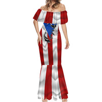 Puerto Rico Fishing Mermaid Dress Fish Hook Flag PR Custom Name - Wonder Print Shop