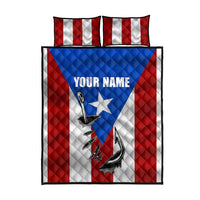 Puerto Rico Fishing Quilt Bed Set Fish Hook Flag PR Custom Name - Wonder Print Shop