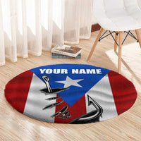 Puerto Rico Fishing Round Carpet Fish Hook Flag PR Custom Name - Wonder Print Shop