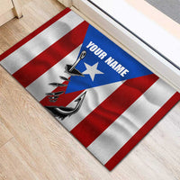 Puerto Rico Fishing Rubber Doormat Fish Hook Flag PR Custom Name - Wonder Print Shop