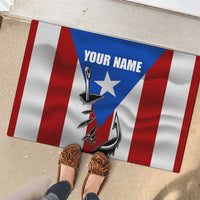 Puerto Rico Fishing Rubber Doormat Fish Hook Flag PR Custom Name - Wonder Print Shop