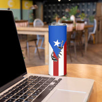 Puerto Rico Fishing Skinny Tumbler Fish Hook Flag PR Custom Name - Wonder Print Shop