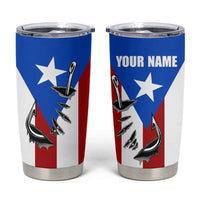 Puerto Rico Fishing Tumbler Cup Fish Hook Flag PR Custom Name - Wonder Print Shop