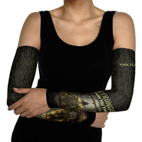 Personalized Muscular Goblin Weightlifting Arm Sleeves Pain For Growth Dark Fantasy Gym Graphic