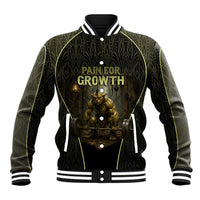 Personalized Muscular Goblin Weightlifting Baseball Jacket Pain For Growth Dark Fantasy Gym Graphic