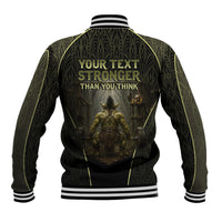 Personalized Muscular Goblin Weightlifting Baseball Jacket Pain For Growth Dark Fantasy Gym Graphic