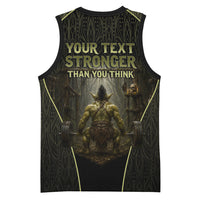 Personalized Muscular Goblin Weightlifting Basketball Jersey Pain For Growth Dark Fantasy Gym Graphic