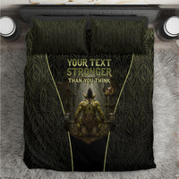 Personalized Muscular Goblin Weightlifting Bedding Set Pain For Growth Dark Fantasy Gym Graphic
