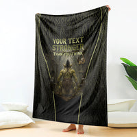 Personalized Muscular Goblin Weightlifting Blanket Pain For Growth Dark Fantasy Gym Graphic