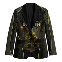Personalized Muscular Goblin Weightlifting Blazer Pain For Growth Dark Fantasy Gym Graphic