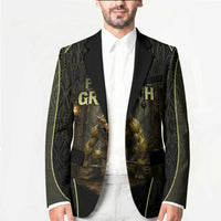 Personalized Muscular Goblin Weightlifting Blazer Pain For Growth Dark Fantasy Gym Graphic