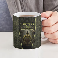 Personalized Muscular Goblin Weightlifting Ceramic Mug Pain For Growth Dark Fantasy Gym Graphic