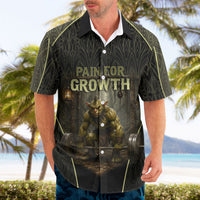 Personalized Muscular Goblin Weightlifting Hawaiian Shirt Pain For Growth Dark Fantasy Gym Graphic