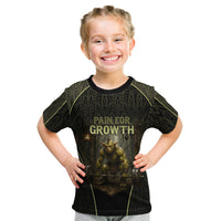 Personalized Muscular Goblin Weightlifting Kid T Shirt Pain For Growth Dark Fantasy Gym Graphic
